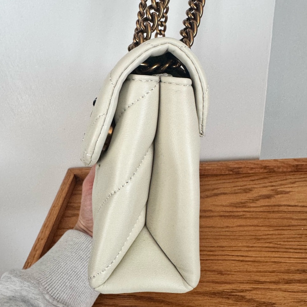 Kurt Geiger Kensington Cream Quilted Eye Shoulder Bag - Picture 3 of 8